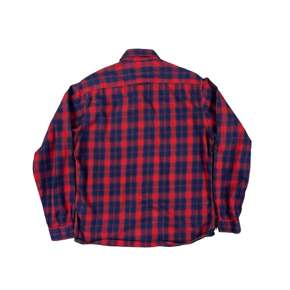 Louis Philippe Tailored Fit Men Red Blue Plaid Long Sleeve Button Up Shirt Sz L - Picture 2 of 6